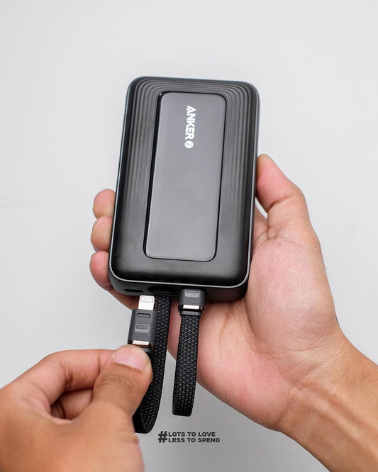 anker zolo powerbank 20000 with dual cables 30w