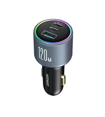 JR-CCN07 120W 3-Port (2PD+1QC3.0) Car Charger