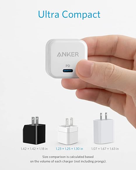 anker charger with Foldable Plug, PowerPort III 20W