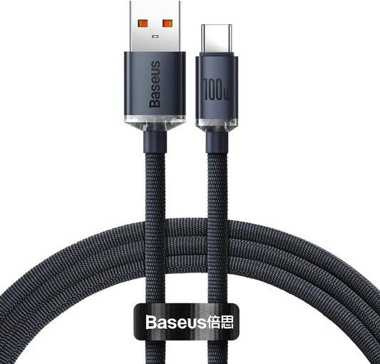 Baseus crystal shine series fast charging data cable usb to type-c 100w 1.2m