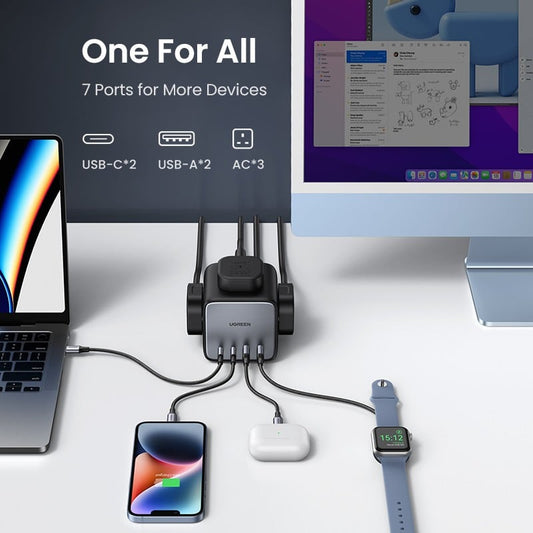 Ugreen 65W USB C GaN Charging Station-6 Ports Desktop Charger