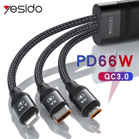 3in1 cable , Type c 20w pd yesido