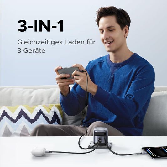 3-in-1 fast charging for phone, tablet and smartwatch