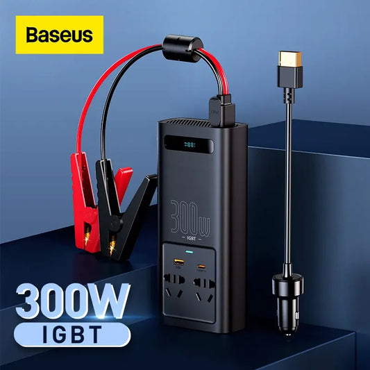 محول طاقة Baseus بقدرة 300 واط مع ضمان لمدة 18 شهرًا