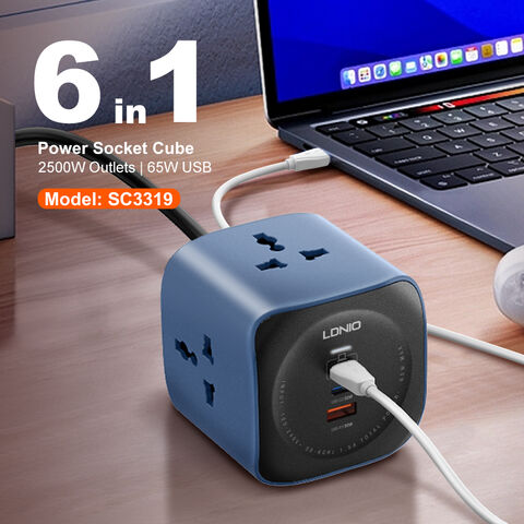 LDNIO SC3319 6 in 1 Power Socket Adapter Desktop Charger 65W USB-C