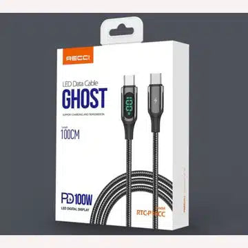 RECCI LED Date Cable GHOST 100 watt (Type-C TO Type-C)