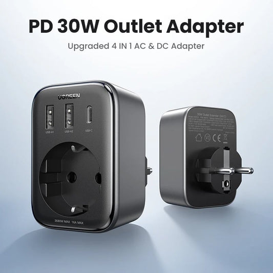 UGREEN OUTLET EXTENDER (1 AC OUTLET + 30W 2A1C)