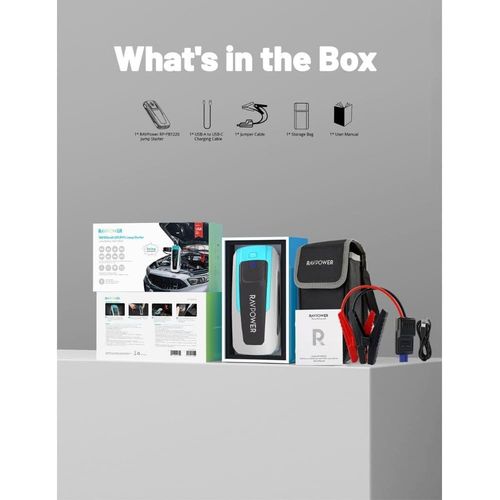 RAVPower PB1226 3-in-1 Jump Starter with 16000mAh Power Bank & LED Flashlight