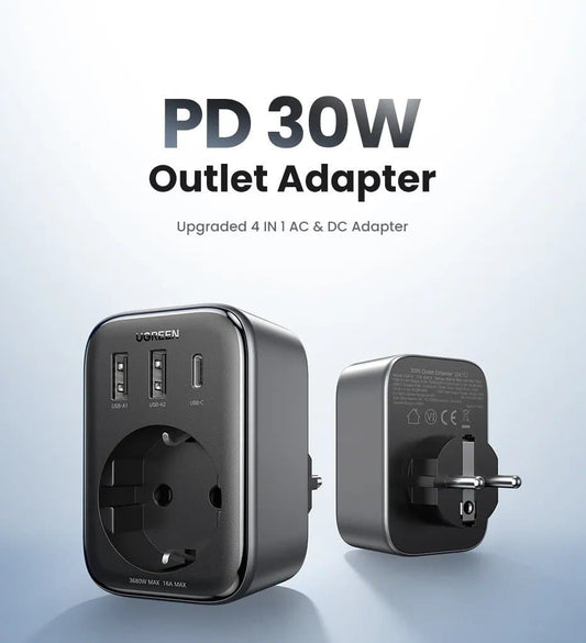 UGREEN OUTLET EXTENDER (1 AC OUTLET + 30W 2A1C)