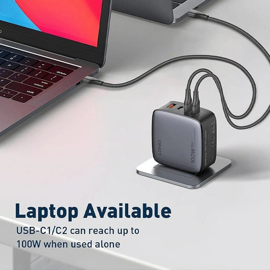 LDNIO Q408 100W 4-Port USB PD GaN Wall Charger