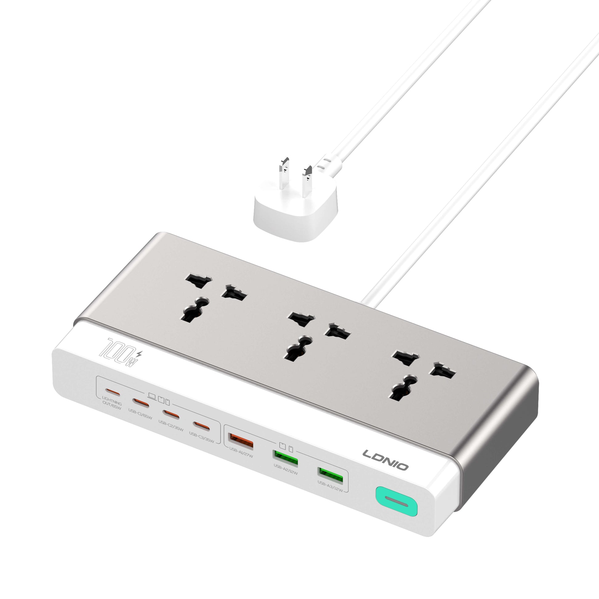 LDNIO SC3 100W GaN Desktop Power Strip in use