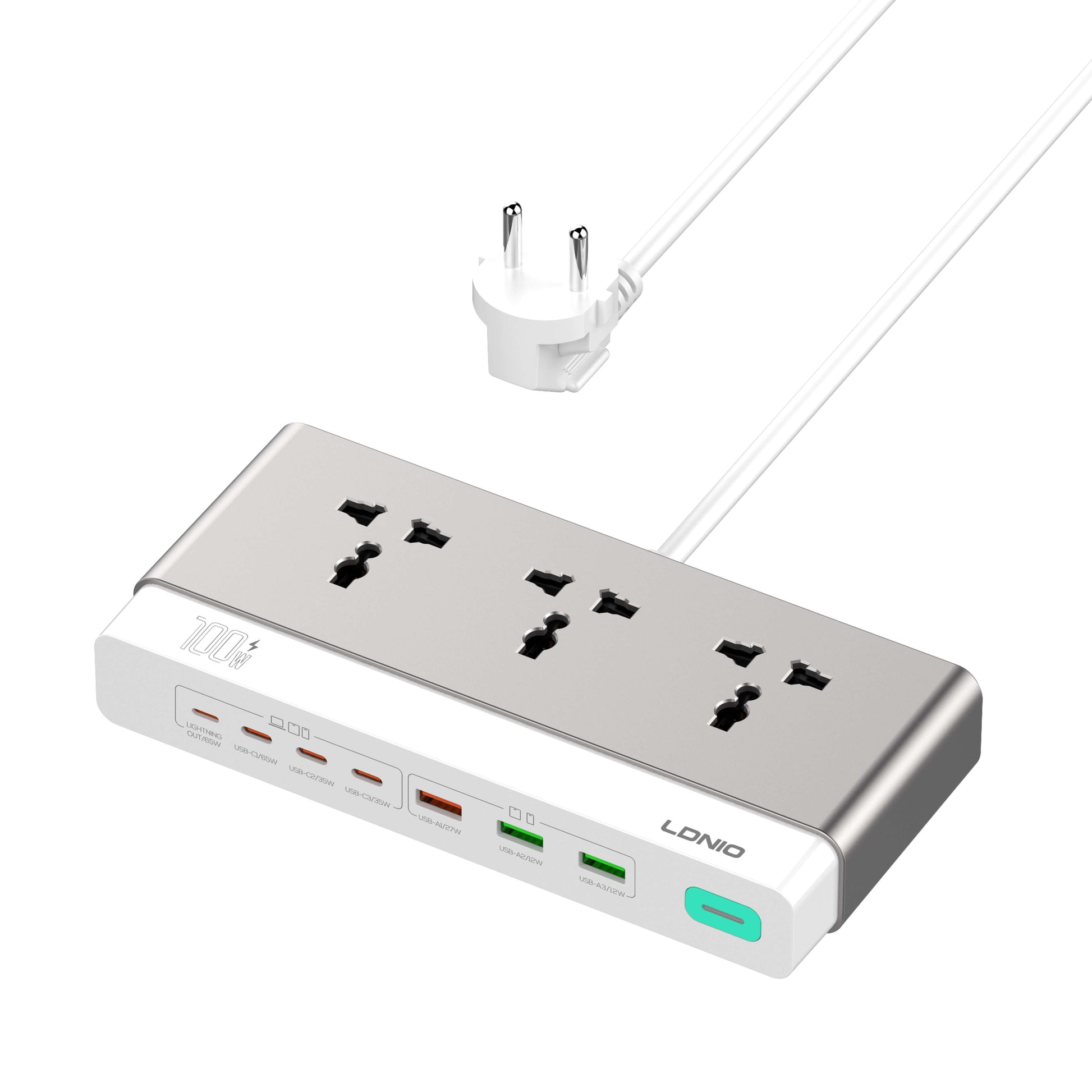 LDNIO SC3 100W GaN Desktop Power Strip top view