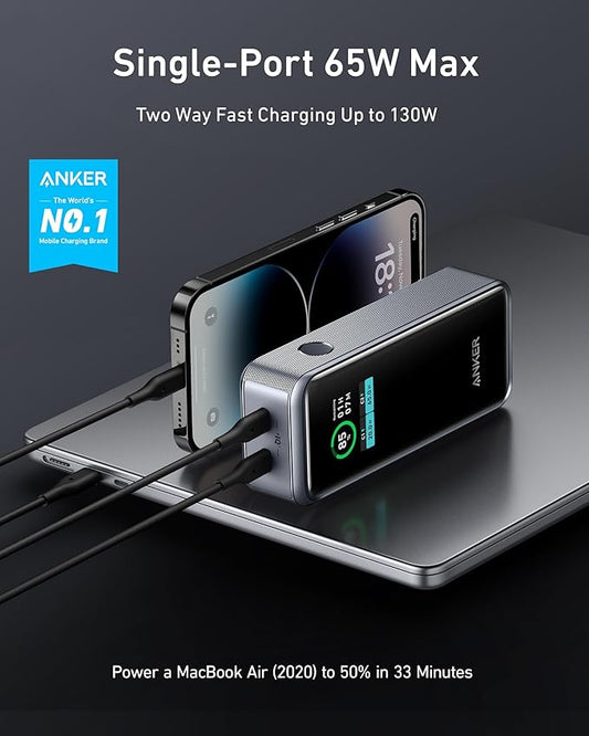 Anker Prime Power Bank, 12,000mAh 2-Port Portable Charger with 130W Output