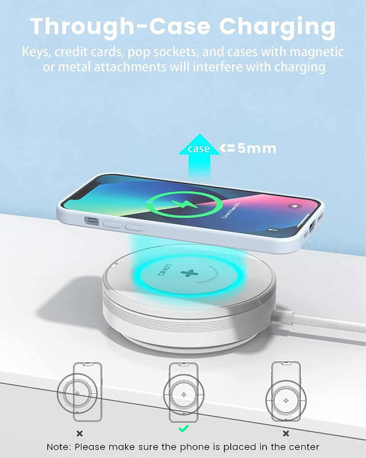 LDNIO Desktop Wireless Charger, 4 Ports, White - AW003