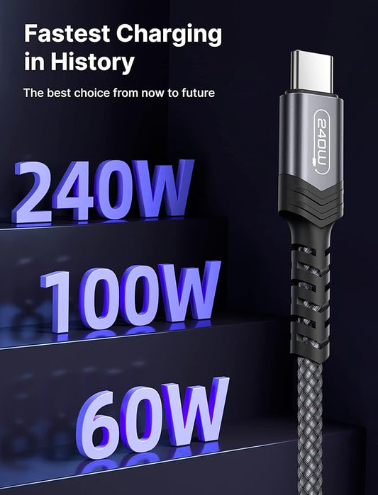 JSAUX 240W USB C to USB C Cable 10FT