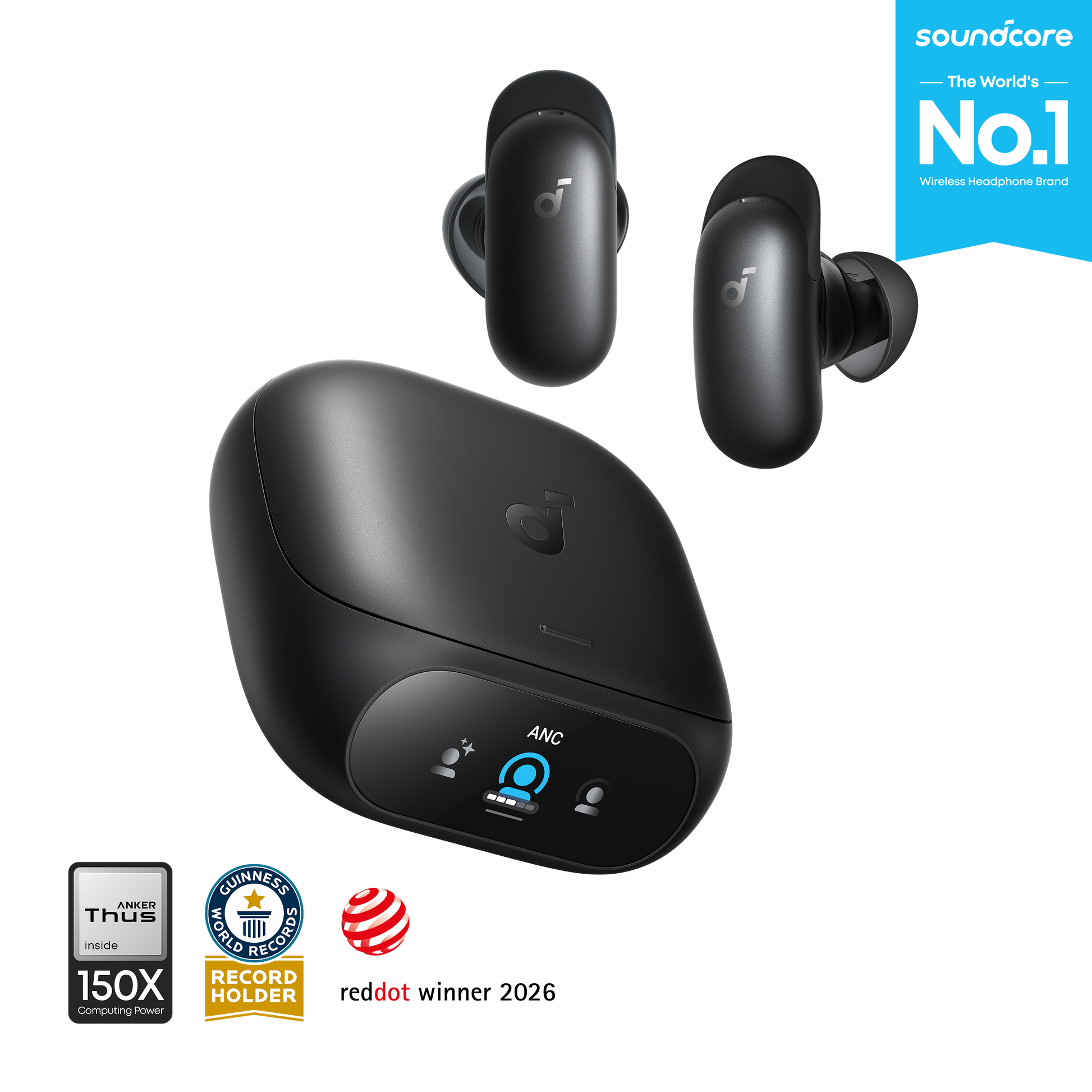 Anker Soundcore Liberty 5 Pro earbuds, Black, product photo