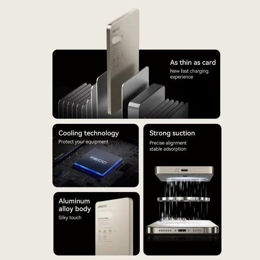 Recci RPB-W36 MagSafe Power Bank - Titanium detail