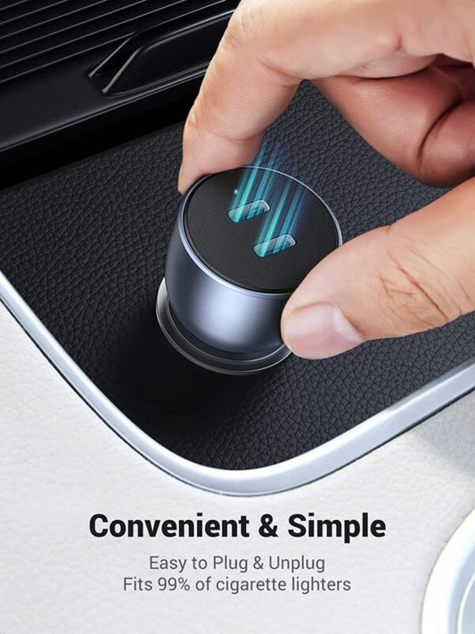 UGREEN CD213 40W Dual USB-C PD Fast Car Charger -Space Grey