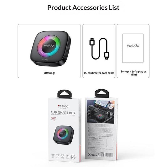 Yesido KM33 AI Box Android CarPlay Adapter - Black