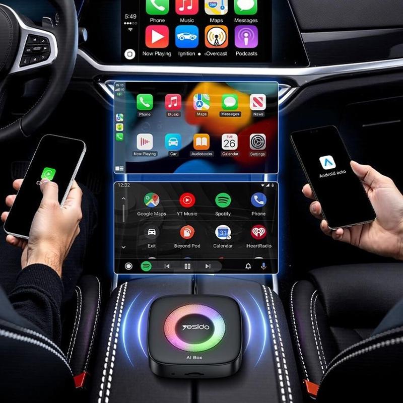 Yesido KM33 AI Box Android CarPlay Adapter - Black