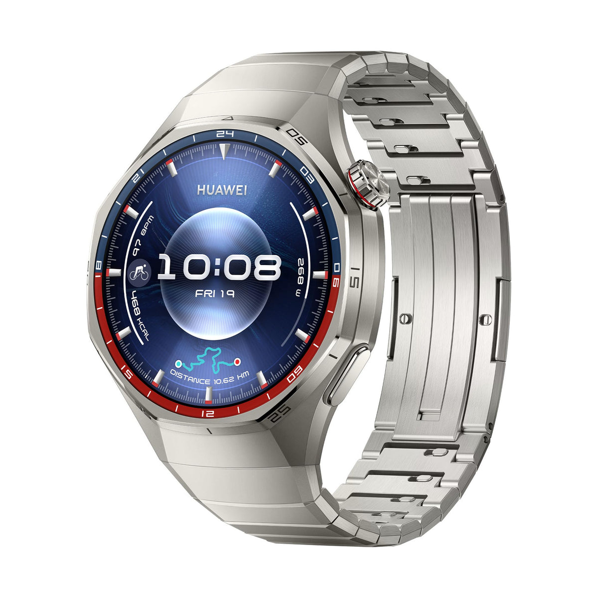 HUAWEI WATCH GT 6 Pro Titanium - angled view with titanium strap