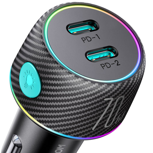 JR-CCN02 70W Dual PD Multi-Color Car Charger