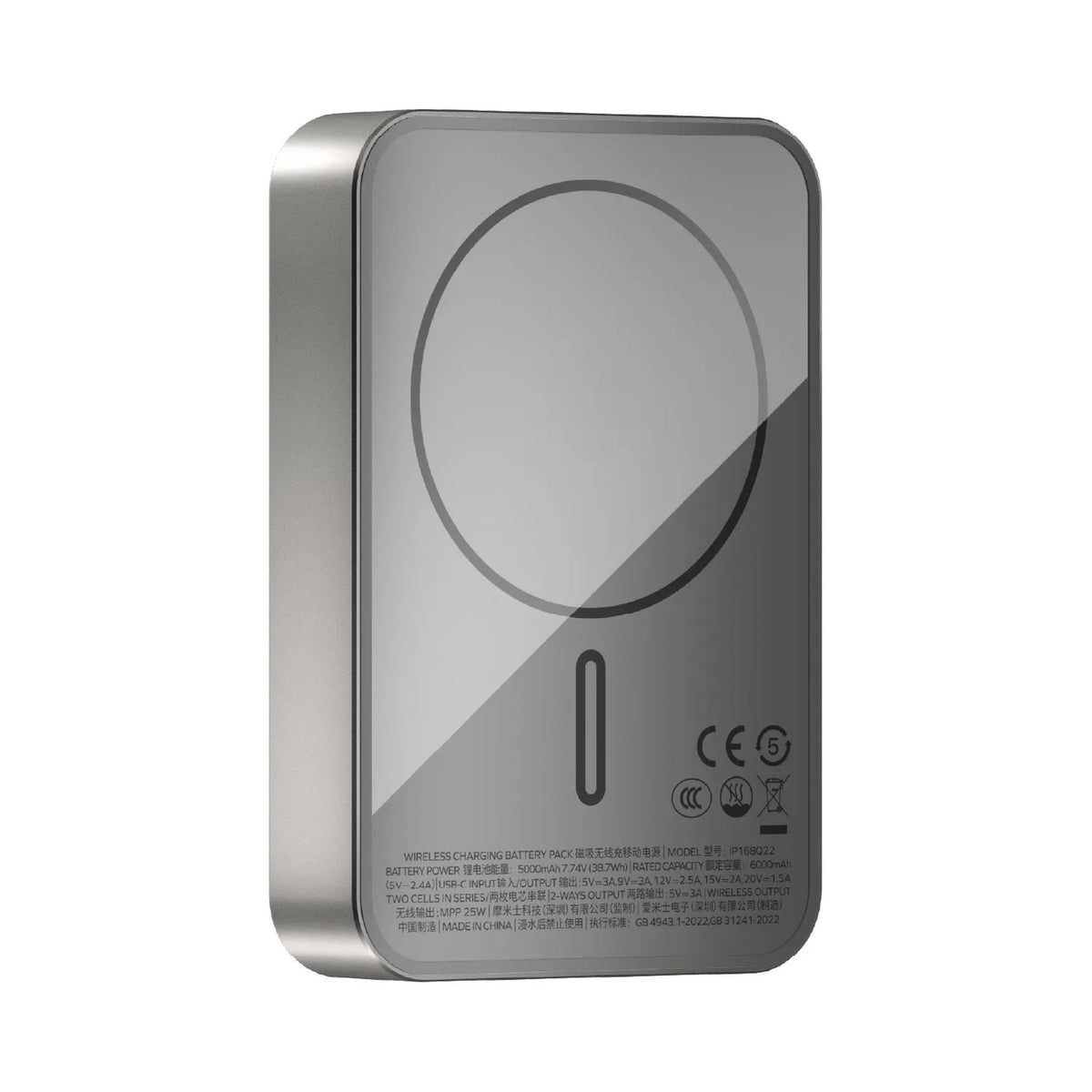 Momax 1-Power Q.Pass2 Titanium - magnetic charging side
